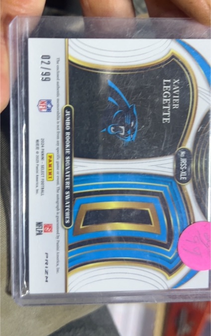 2023 Panini Select Jumbo Rookie Signature Swatches #JRS-XLE Xavier Legette — front