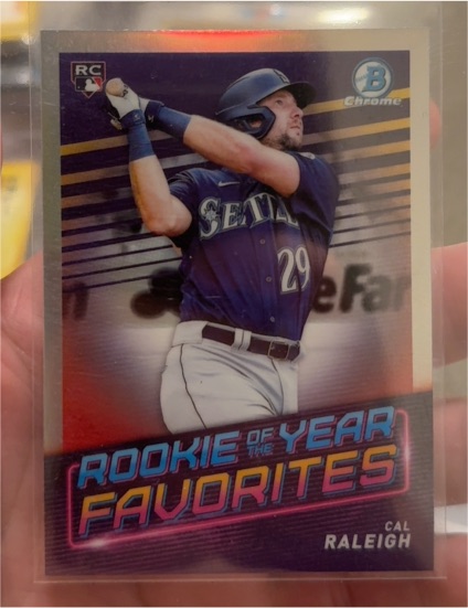 2022 Bowman Chrome #ROYF-7 Cal Raleigh Rookie of the Year Favorites — front
