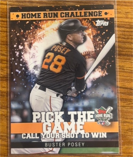 2022 Topps Series 1 Home Run Challenge Code Card #HRC-29 Buster Posey — front