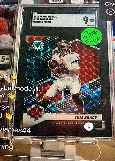 2021 Panini Mosaic #188 Tom Brady Genesis Prizm — front