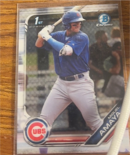 2019 Bowman Chrome #BCP-35 Miguel Amaya — front