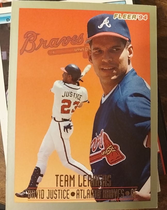 1994 Fleer Team Leaders #15 David Justice — front