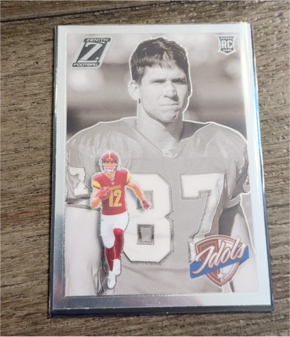 2024 Panini Zenith Idols #14 Ed McCaffrey, Luke McCaffrey Rookie Card — front