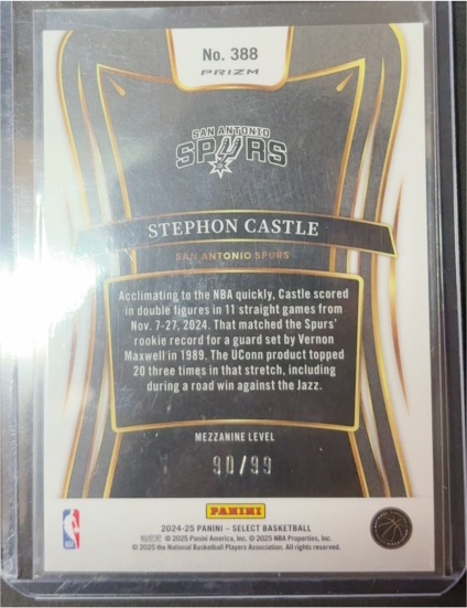 2024-25 Panini Select #388 Stephon Castle — front