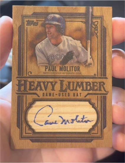 2025 Topps Heavy Lumber Autograph Auto Bat Relic Paul Molitor #HLAR2-PM — front