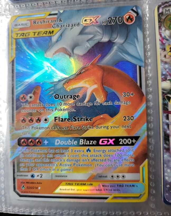 2019 Pokémon SM12a #20 Reshiram & Charizard GX — front