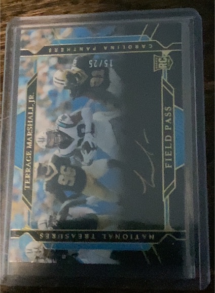2023 Panini National Treasures #15 Terrace Marshall Jr. Field Pass — front