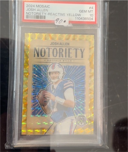 2024 Panini Mosaic #4 Josh Allen Notoriety Reactive Yellow — front