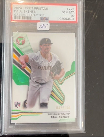2024 Topps Pristine #229 Paul Skenes Green Refractor — front