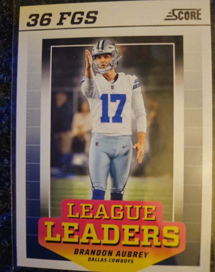 2024 Score League Leaders #LL-BAY Brandon Aubrey — front