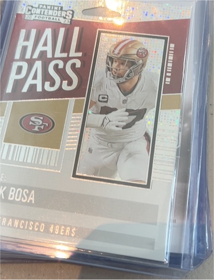 2023 Panini Contenders Hall Pass #17 Nick Bosa — front