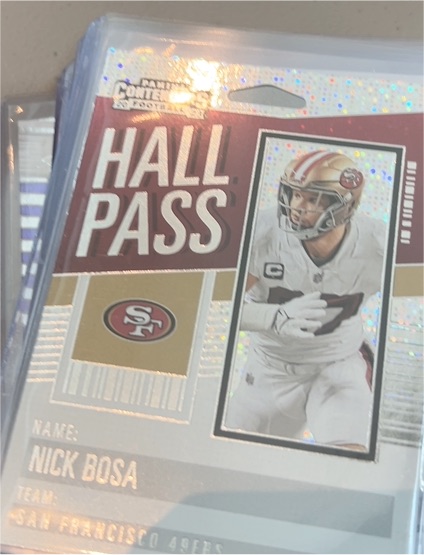 2023 Panini Contenders Hall Pass #17 Nick Bosa — front