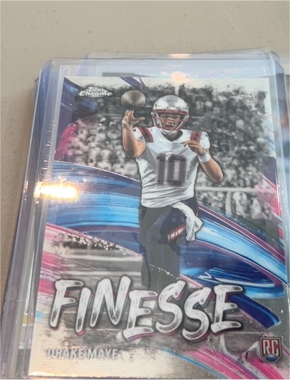 2024 Topps Chrome Finesse #F-2 Drake Maye Rookie — front