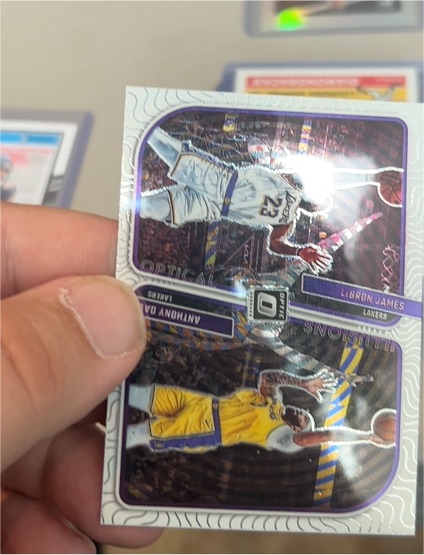 2023-24 Panini Donruss Optic Optical Illusions #1 LeBron James Anthony Davis — front