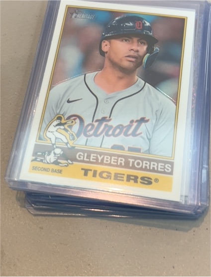 2025 Topps Heritage Chrome #354 Gleyber Torres Detroit Tigers — front