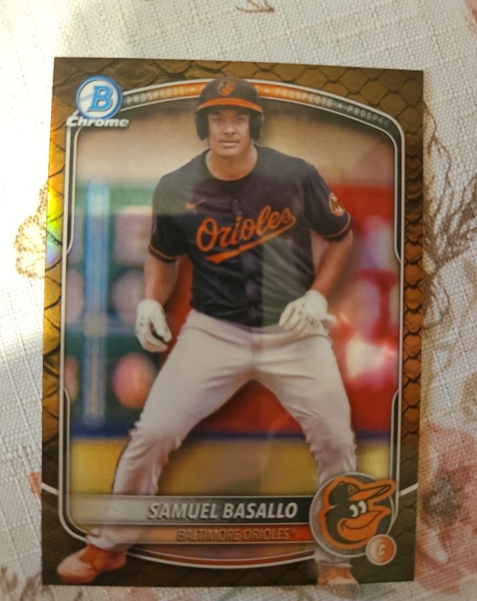 2025 Bowman Chrome #BCP-109 Samuel Basallo — front