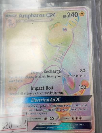 2019 Pokémon TCG Team Up #185 Ampharos GX — front