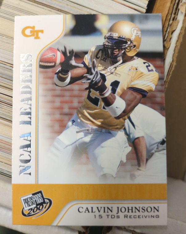 2007 Press Pass #63 Calvin Johnson NCAA Leaders — front