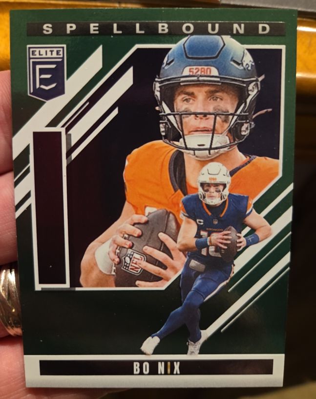2025 Donruss Elite Spellbound Green #27 Bo Nix — front