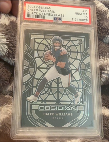 2024 Panini Obsidian #11 Caleb Williams Black Stained Glass — front