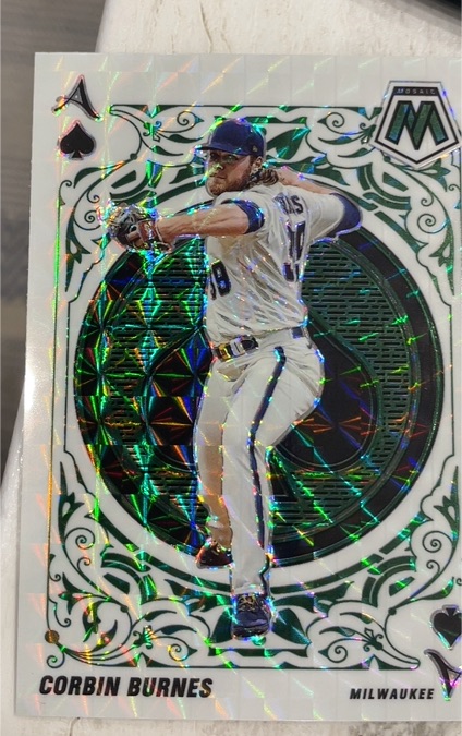 2022 Panini Mosaic Aces Green Prizm #A-11 Corbin Burnes — front