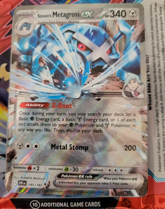 2025 Pokemon TCG SV10: Destined Rivals #145 Steven's Metagross ex — front