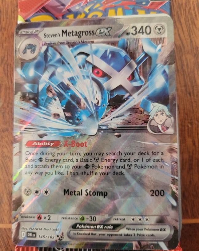 2025 Pokémon TCG Steven's Metagross ex #145/182 — front