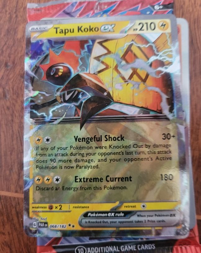 2022 Pokémon SV04: Paradox Rift #068 Tapu Koko ex — front
