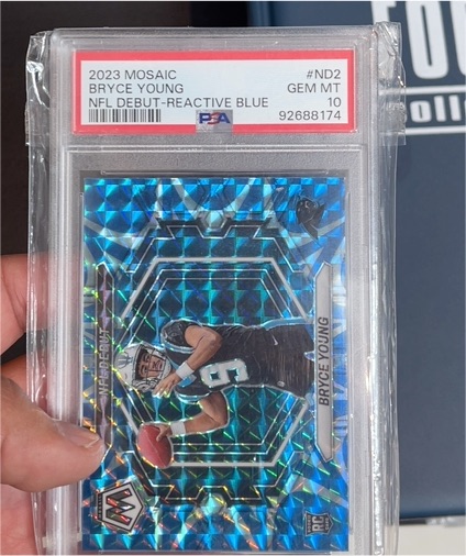 2023 Panini Mosaic NFL Debut #ND2 Bryce Young Reactive Blue — front