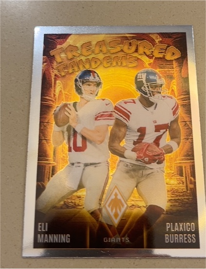 2024 Panini Phoenix Treasured Tandems #TT-NYG Eli Manning & Plaxico Burress — front