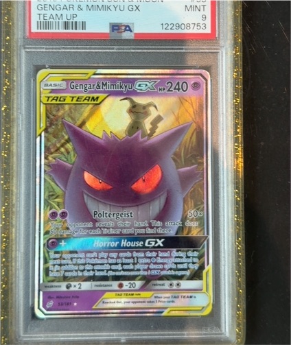 2019 Pokémon Sun & Moon Team Up #53 Gengar & Mimikyu GX — front