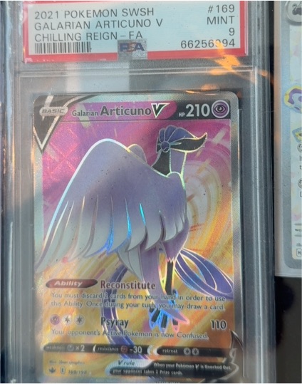 2021 Pokémon SWSH #169 Galarian Articuno V Chilling Reign Full Art — front