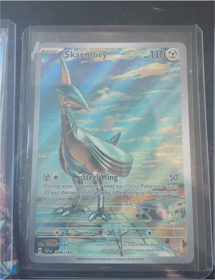 2024 Pokemon SV08 Surging Sparks #209 Skarmory Illustration Rare — front