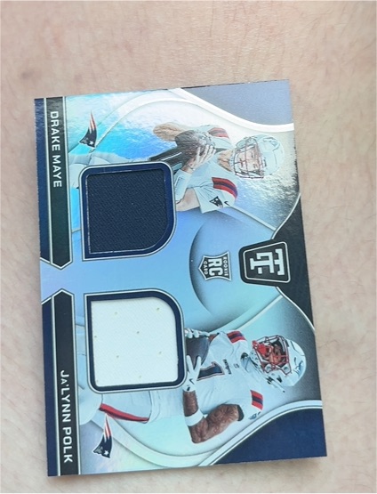 2024 Panini Totally Certified #RDS-NE Drake Maye/Ja'Lynn Polk Rookie Dual Patch — front