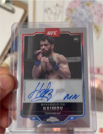 2025 Topps Chrome UFC #CRA-MN Muhammadjon Naimov Rookie Auto — front