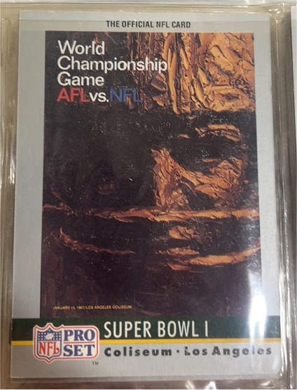 1990 Pro Set #1 Super Bowl I Packers vs Chiefs — front