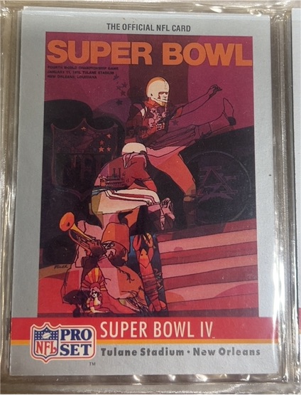 1990 Pro Set #4 Super Bowl IV Theme Art — front