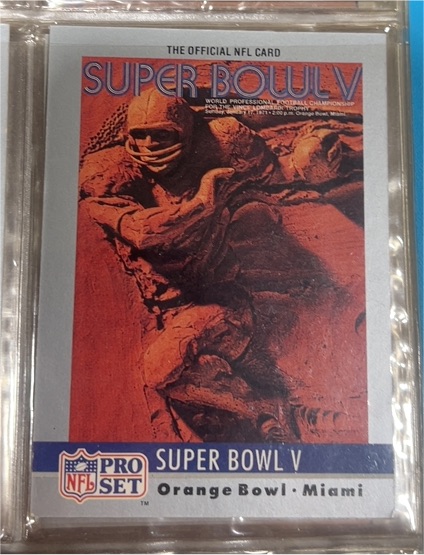 1990 Pro Set #5 Super Bowl V — front
