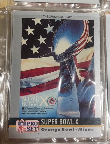 1990 Pro Set #10 Super Bowl X — front