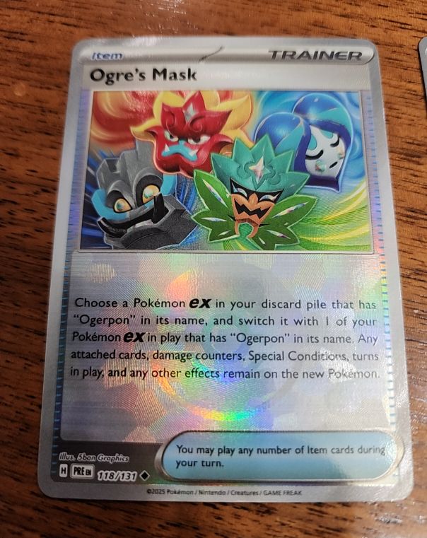 2025 Pokémon Prismatic Evolutions #118 Ogre's Mask — front
