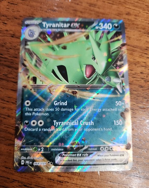 2025 Pokémon S&V Prismatic Evolutions #064 Tyranitar EX — front