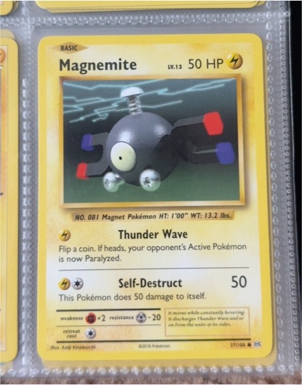 2016 Pokémon XY Evolutions #37 Magnemite — front