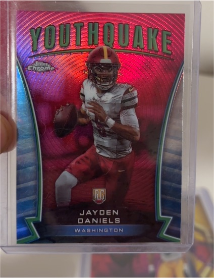 2024 Topps Chrome Football #Y-3 Jayden Daniels Youthquake Rookie Card — front