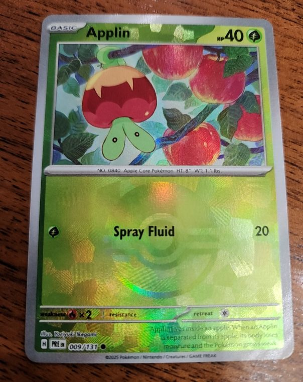 2025 Pokémon Prismatic Evolutions #009 Applin — front