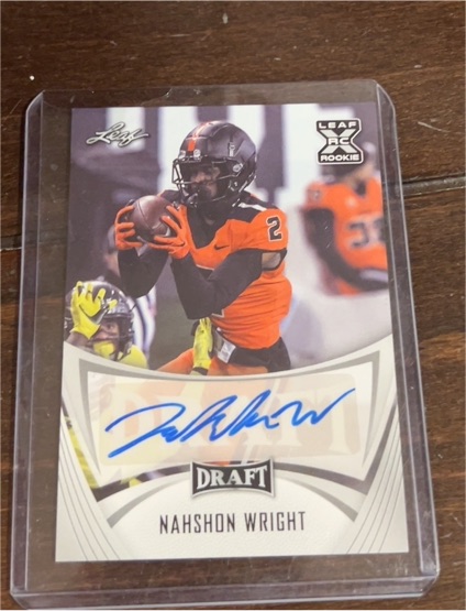 2021 Leaf Draft #BA-NW1 Nahshon Wright — front