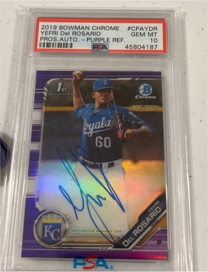 2019 Bowman Chrome #CPA-YDR Yefri Del Rosario — front