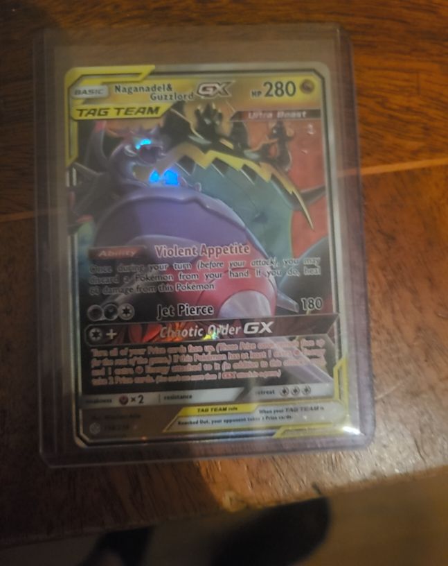 2019 Pokémon Sun & Moon Cosmic Eclipse #158 Naganadel & Guzzlord GX — front