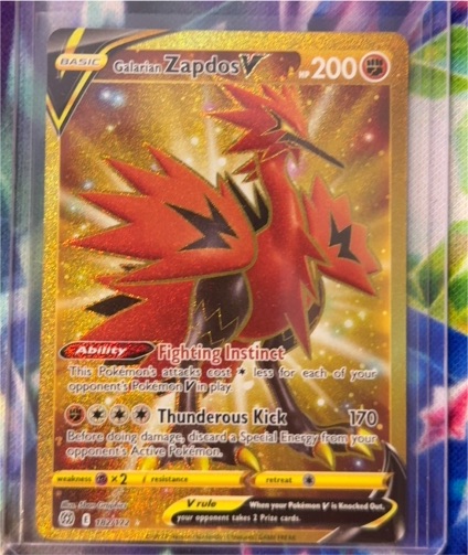 2022 Pokémon Sword & Shield Brilliant Stars #182 Galarian Zapdos V — front