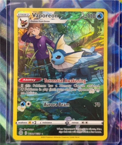 2022 Pokémon Brilliant Stars #TG02 Vaporeon — front