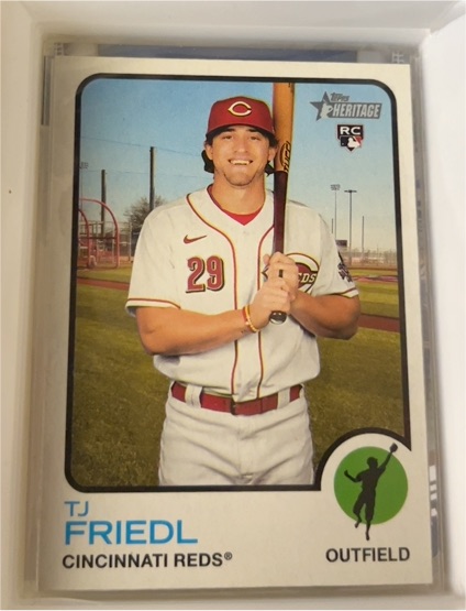 2022 Topps Heritage #98 TJ Friedl — front